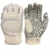 2023 Spiderz HYBRID Batting Gloves: White/White