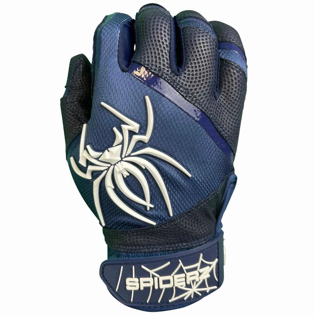 2023 Spiderz Pro Model Batting Gloves: Navy Blue/White - Image 2