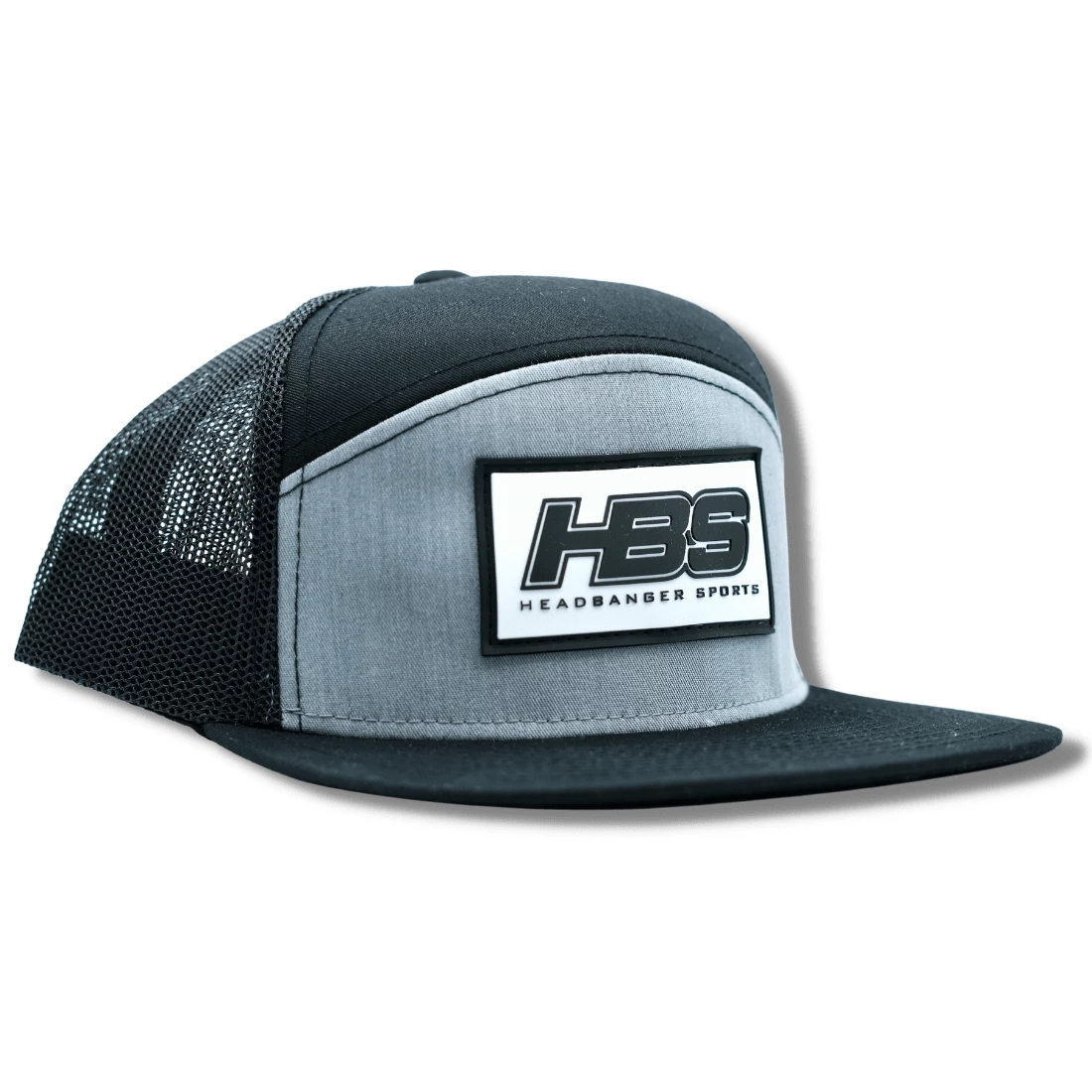 HB Sports Headbanger Sports Lifestyle Pacific P787 6-Panel Arch Snapback Hat: Black / Heather Grey - Image 5