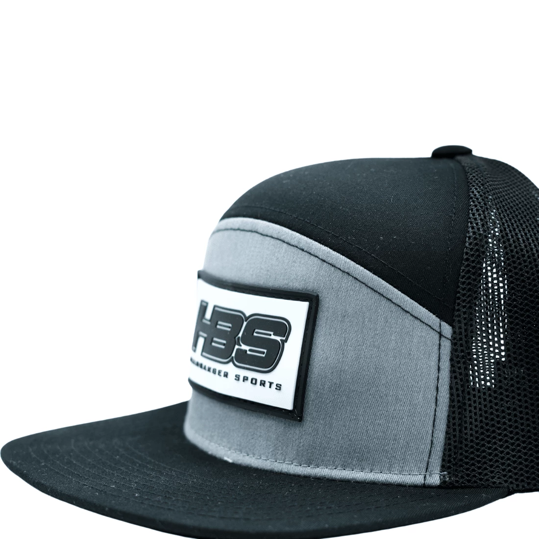 HB Sports Headbanger Sports Lifestyle Pacific P787 6-Panel Arch Snapback Hat: Black / Heather Grey - Image 7