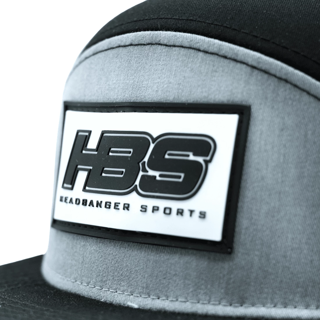HB Sports Headbanger Sports Lifestyle Pacific P787 6-Panel Arch Snapback Hat: Black / Heather Grey - Image 8