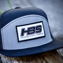 HB Sports Headbanger Sports Lifestyle Pacific P787 6-Panel Arch Snapback Hat: Black / Heather Grey