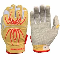 2020 Spiderz Endite Batting Gloves: COLLINS Signature Model Gold/White