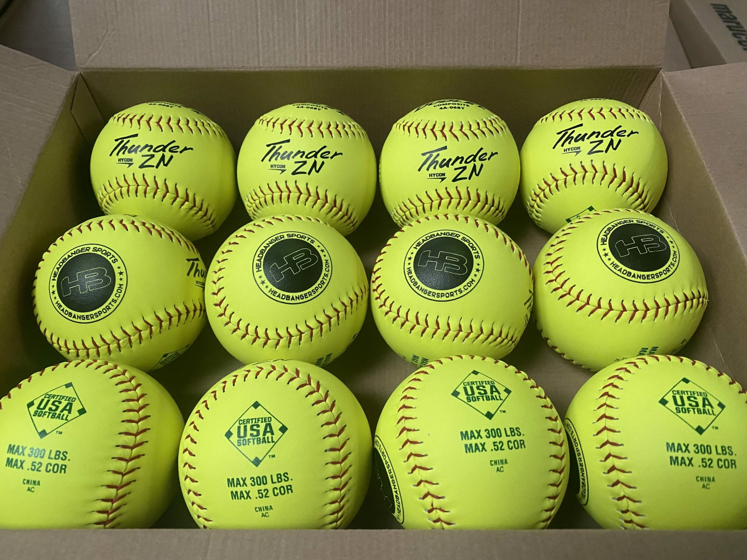 Dudley Thunder ZN HYCON 12" USA/ASA Slowpitch Softballs (DOZEN): 4A068Y - Image 2