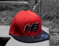 HB Sports Headbanger Sports I8503 Cap America Flexfit Perforated Performance Hat: Red & Black
