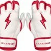 Bruce Bolt PREMIUM PRO BADER Series Short Cuff Batting Gloves: White