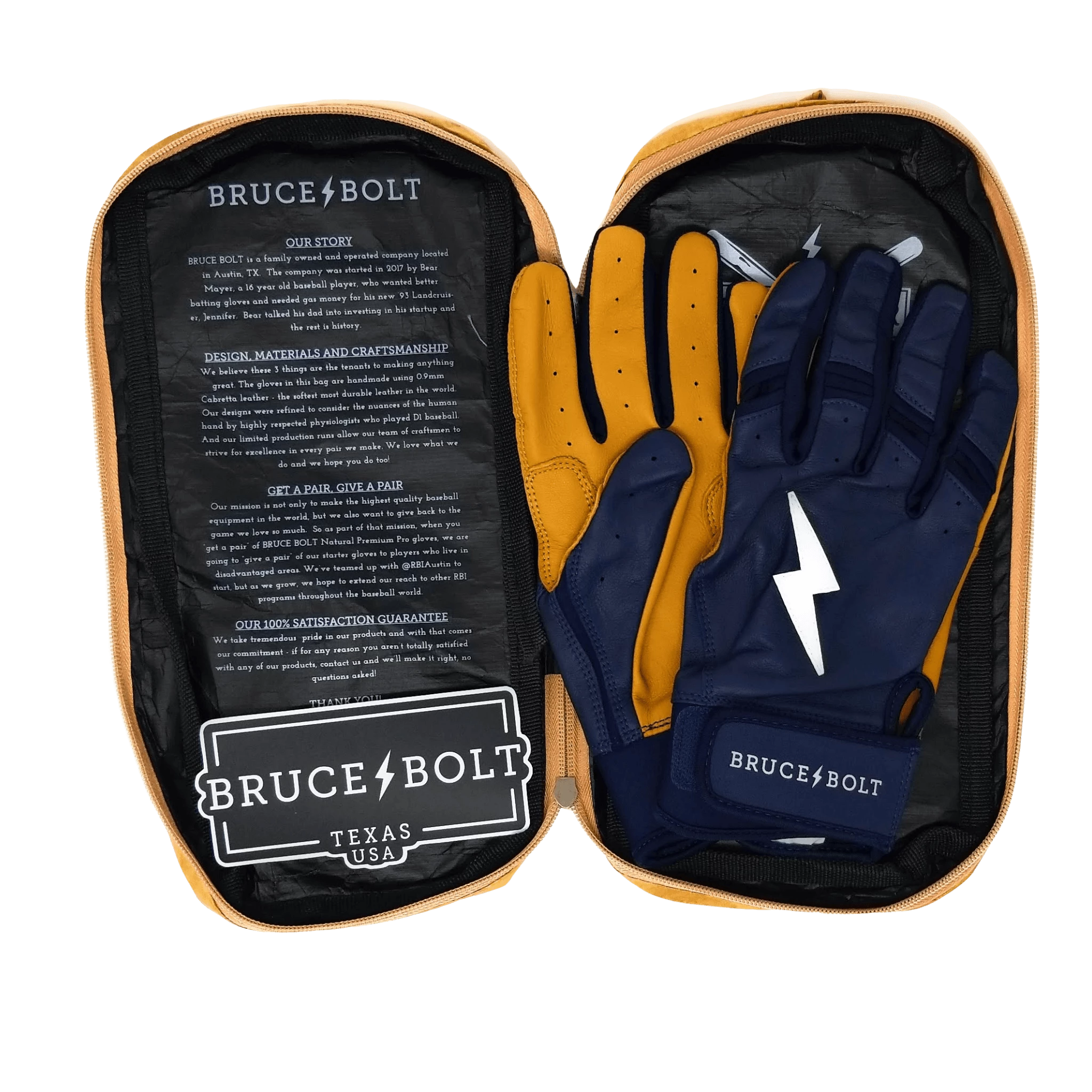 Bruce Bolt PREMIUM PRO Short Cuff Batting Gloves: Navy - Image 6