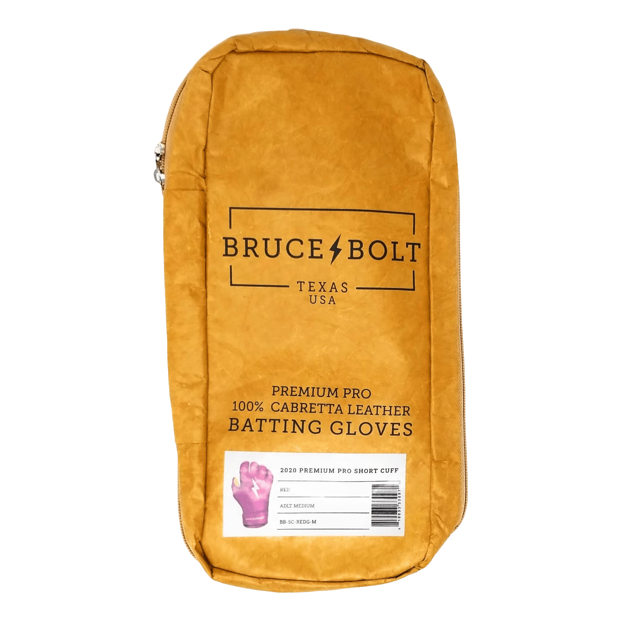 Bruce Bolt PREMIUM PRO Short Cuff Batting Gloves: Red - Image 6