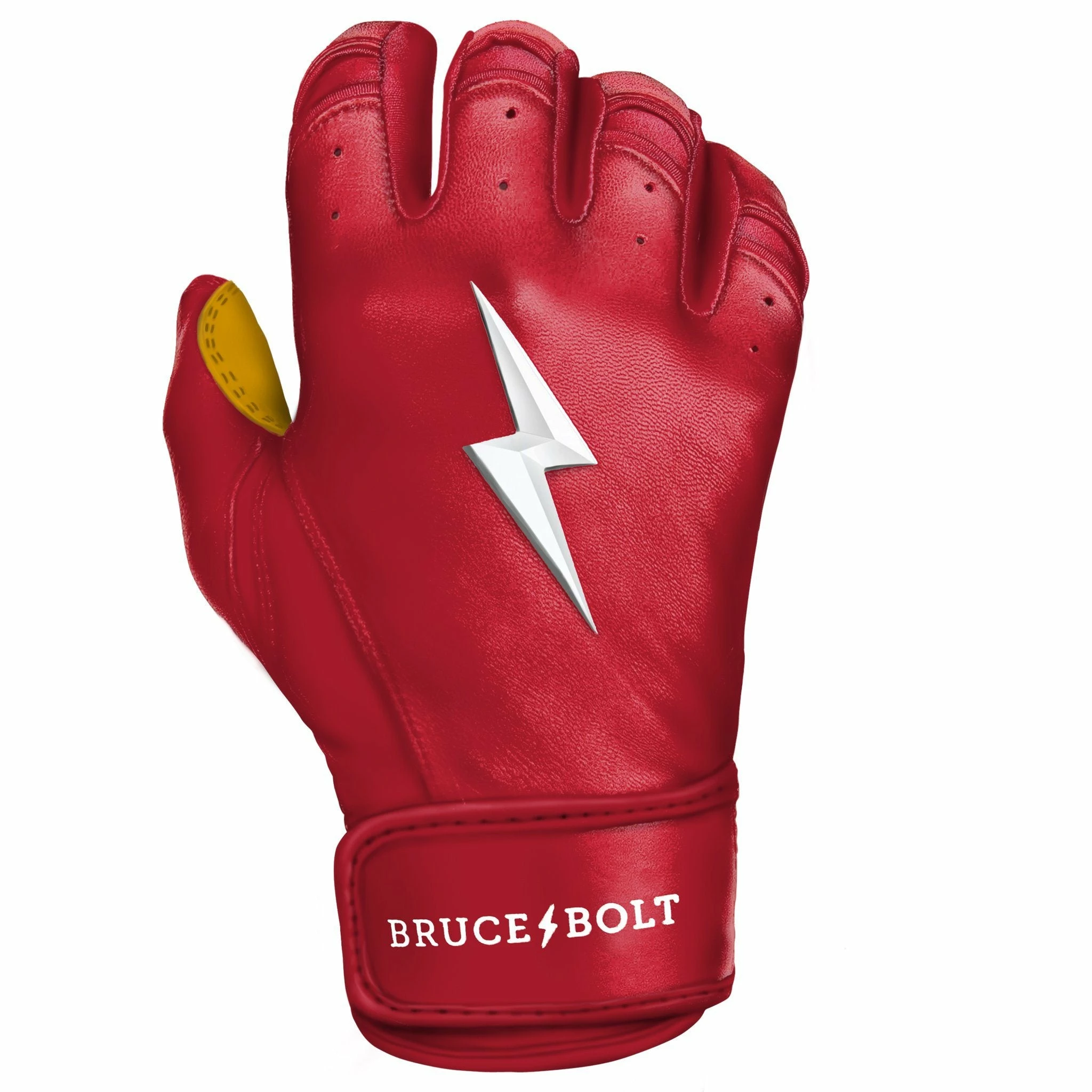 Bruce Bolt PREMIUM PRO Short Cuff Batting Gloves: Red - Image 10
