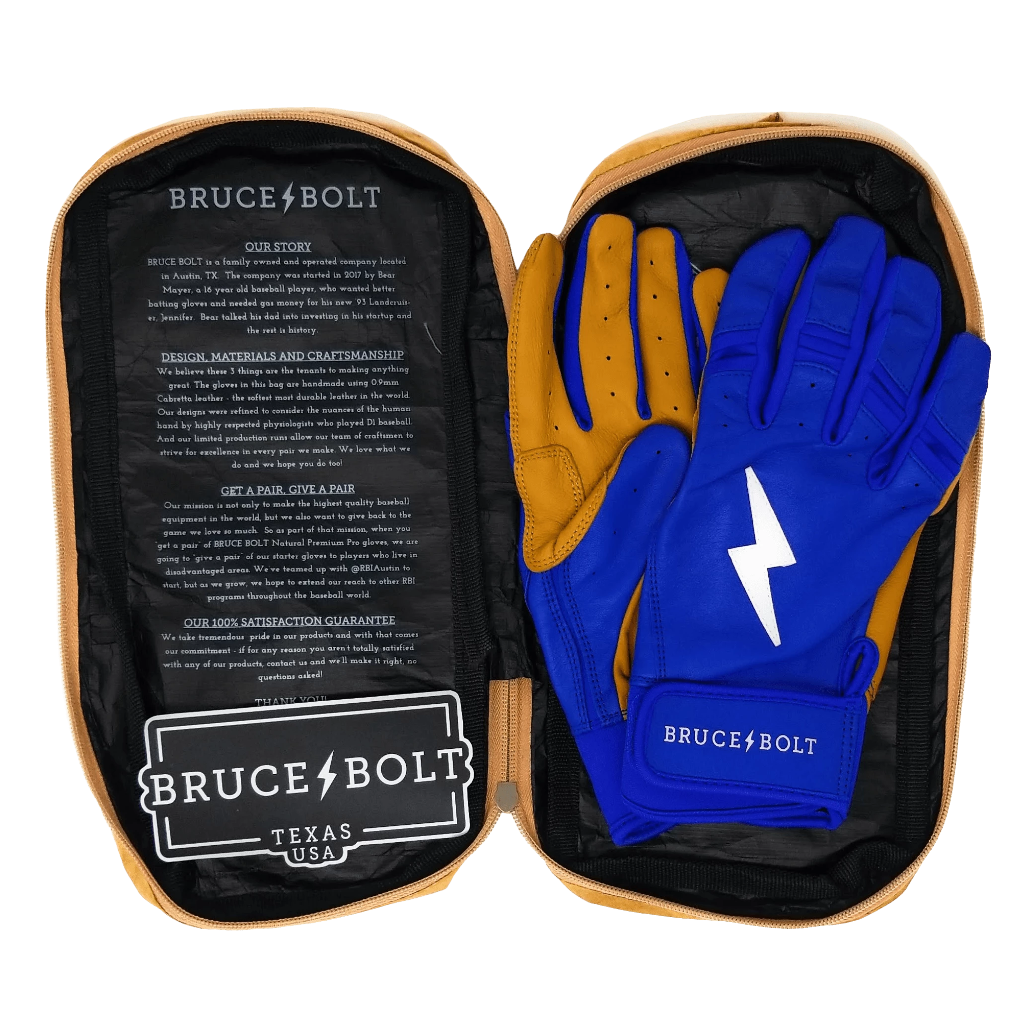 Bruce Bolt PREMIUM PRO Short Cuff Batting Gloves: Royal - Image 6
