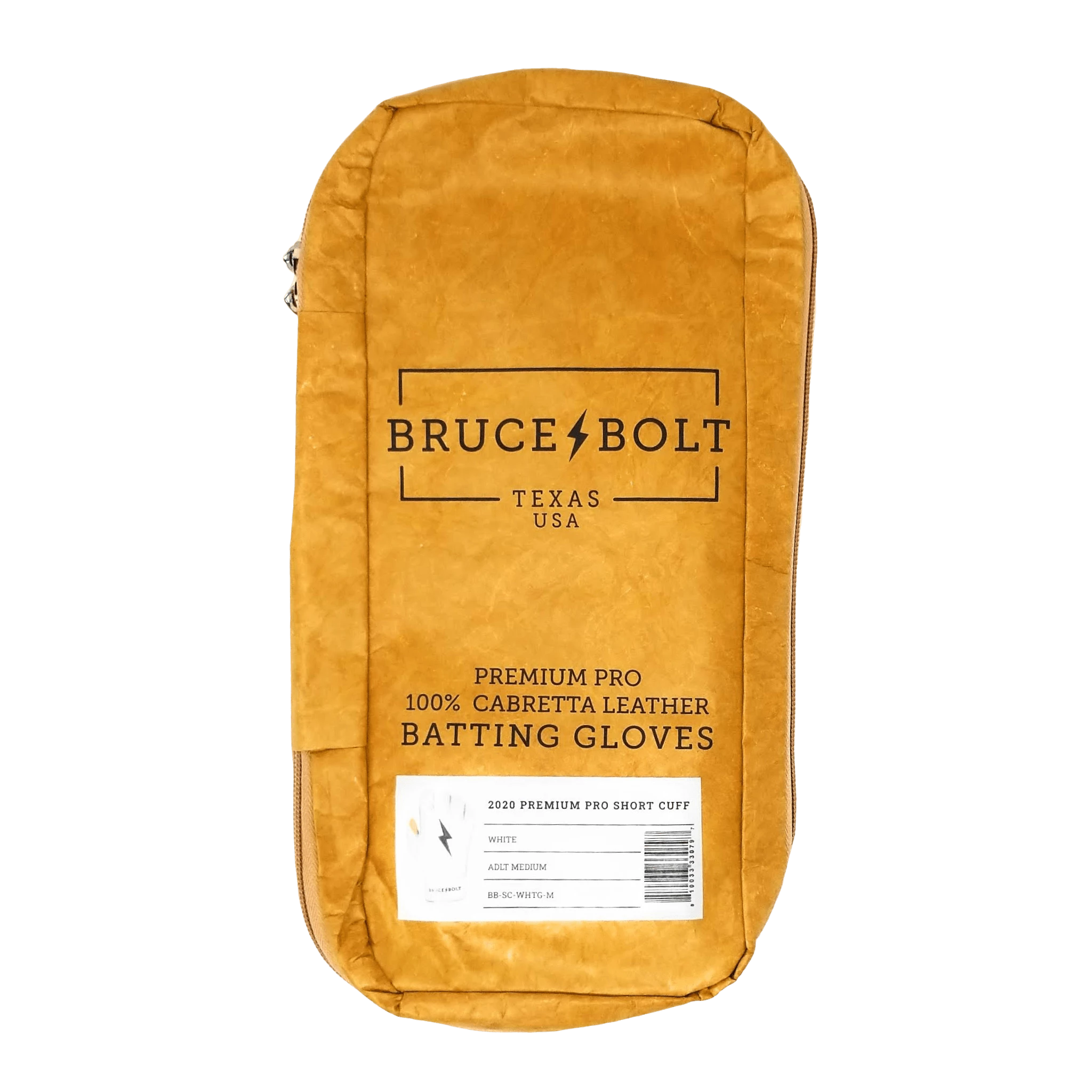 Bruce Bolt PREMIUM PRO Short Cuff Batting Gloves: White - Image 7