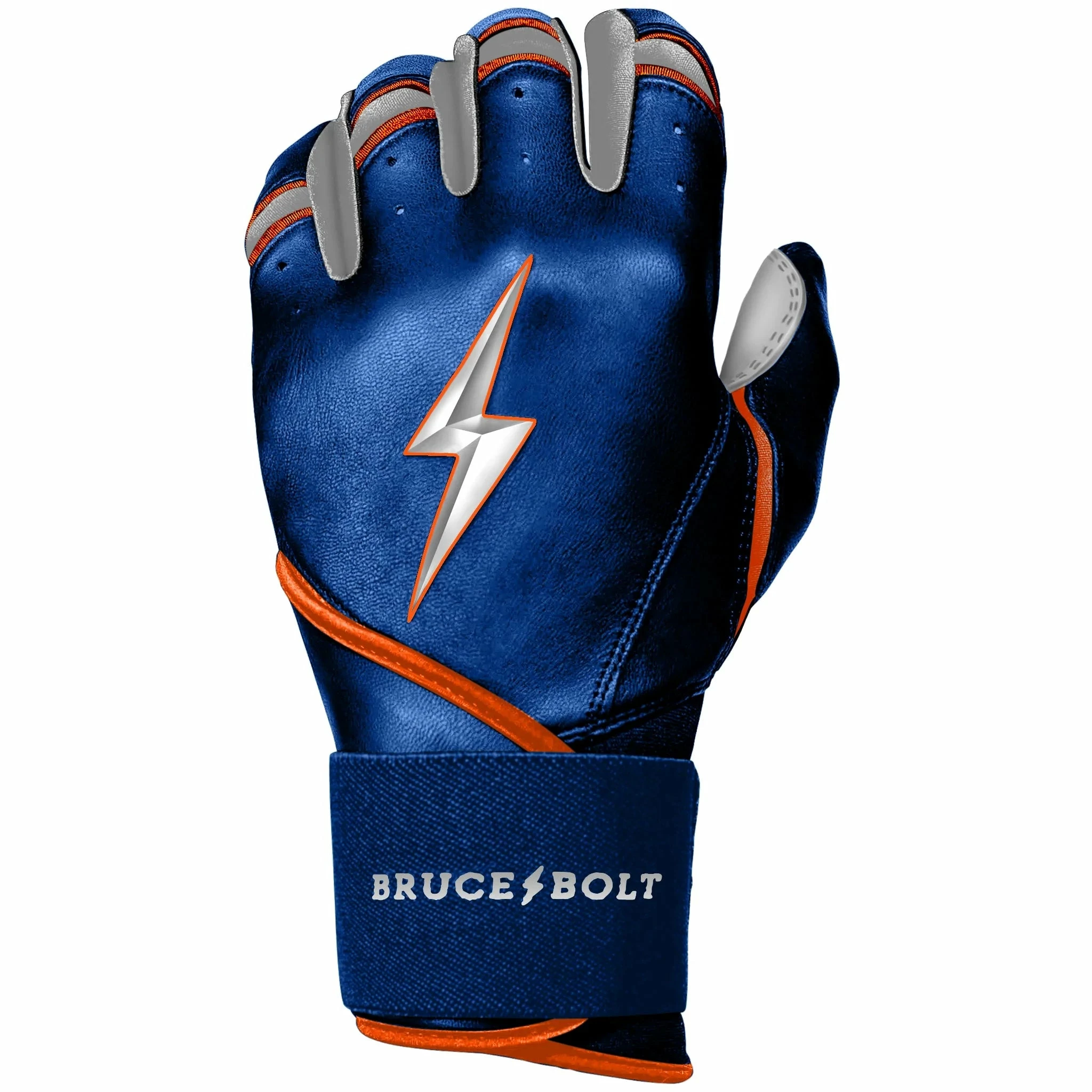 Bruce Bolt PREMIUM PRO NIMMO Long Cuff Batting Gloves: Mets Blue - Image 4