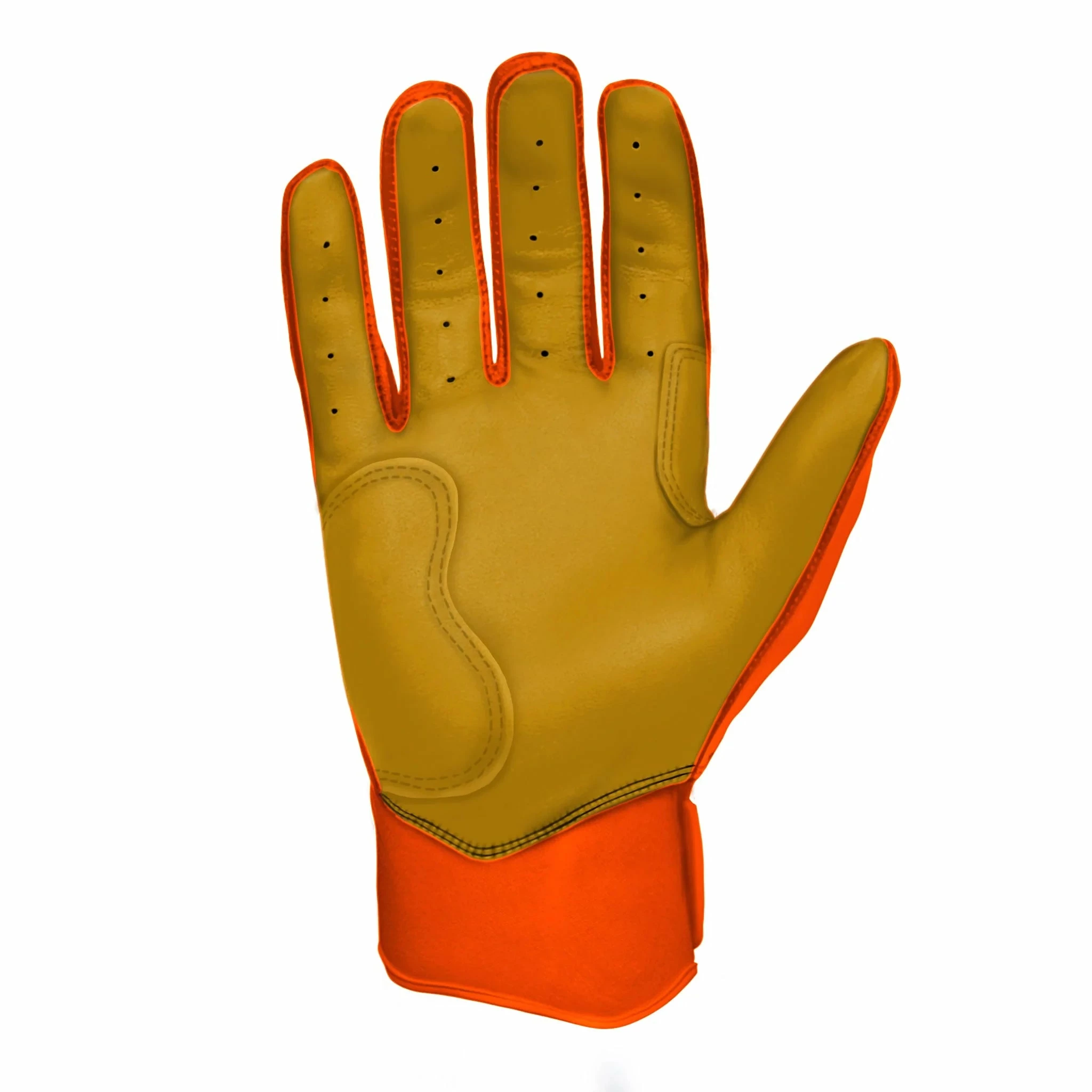 Bruce Bolt PREMIUM PRO Short Cuff Batting Gloves: Orange - Image 6