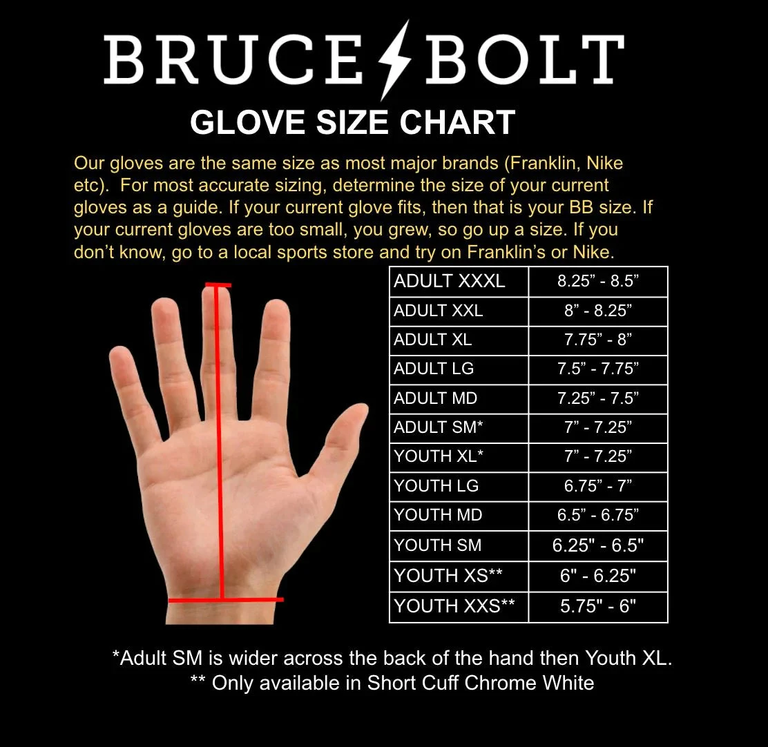 Bruce Bolt PREMIUM PRO Short Cuff Batting Gloves: Orange - Image 4