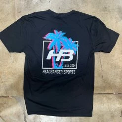 HB Sports Inc. HB Lifestyle Active Wear Men's T-Shirt: Palm Trees (Black)